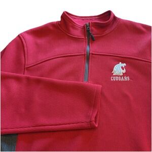Washington State Cougars Colosseum 1/4 Zip Jacket XL Crimson Textured Heavy Duty